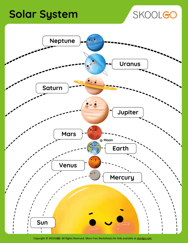 Solar System - Free Worksheet for Kids