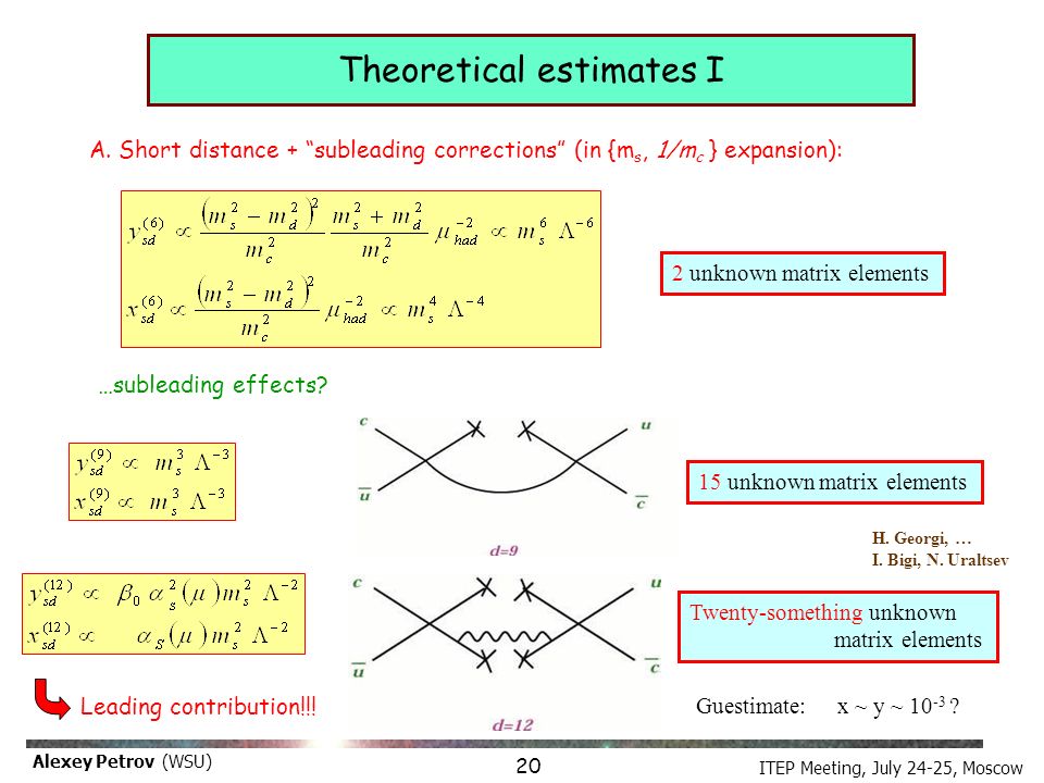 ITEP Meeting, July 24-25, Moscow Alexey Petrov (WSU) Alexey A. Petrov ...