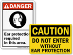 Ear Protection Area Signs