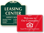 Designer Leasing Office Signs