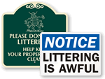 Do Not Litter Signs