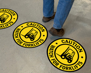 Caution Forklift Floor Decal