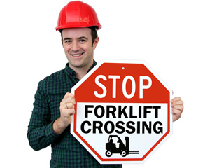 Stop Forklift Sign