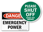 Electric Shut Off Signs