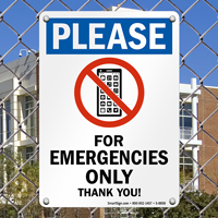 For Emergency Phone Use Only Sign