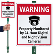 Property Monitored By Night Vision Cameras Sign