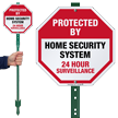 Protected By Home Security System LawnBoss Sign