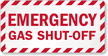 Emergency Gas Shut Off Label