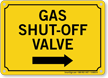 Gas Shut Off Valve Sign