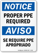 Ppe Required Bilingual Sign