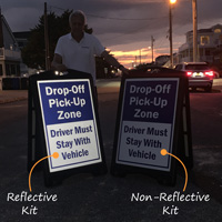 Reflective sidewalk signs