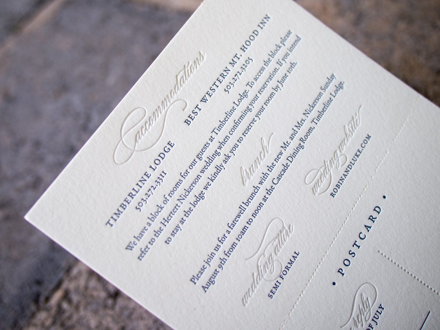 Letterpress Tear-Off Reply Card