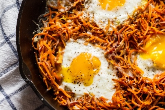 Easy Sweet Potatoes + Eggs