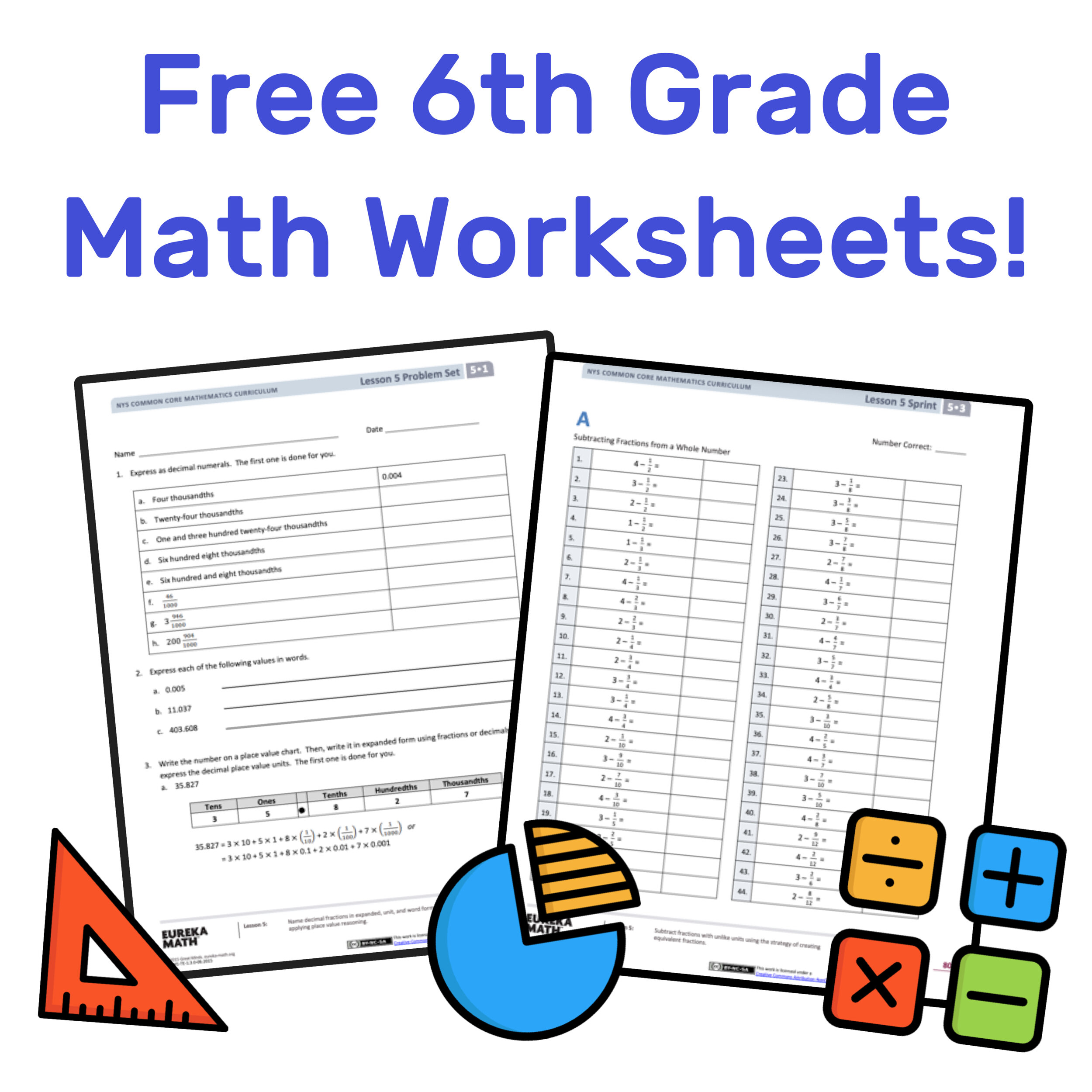 6 Grade Worksheets