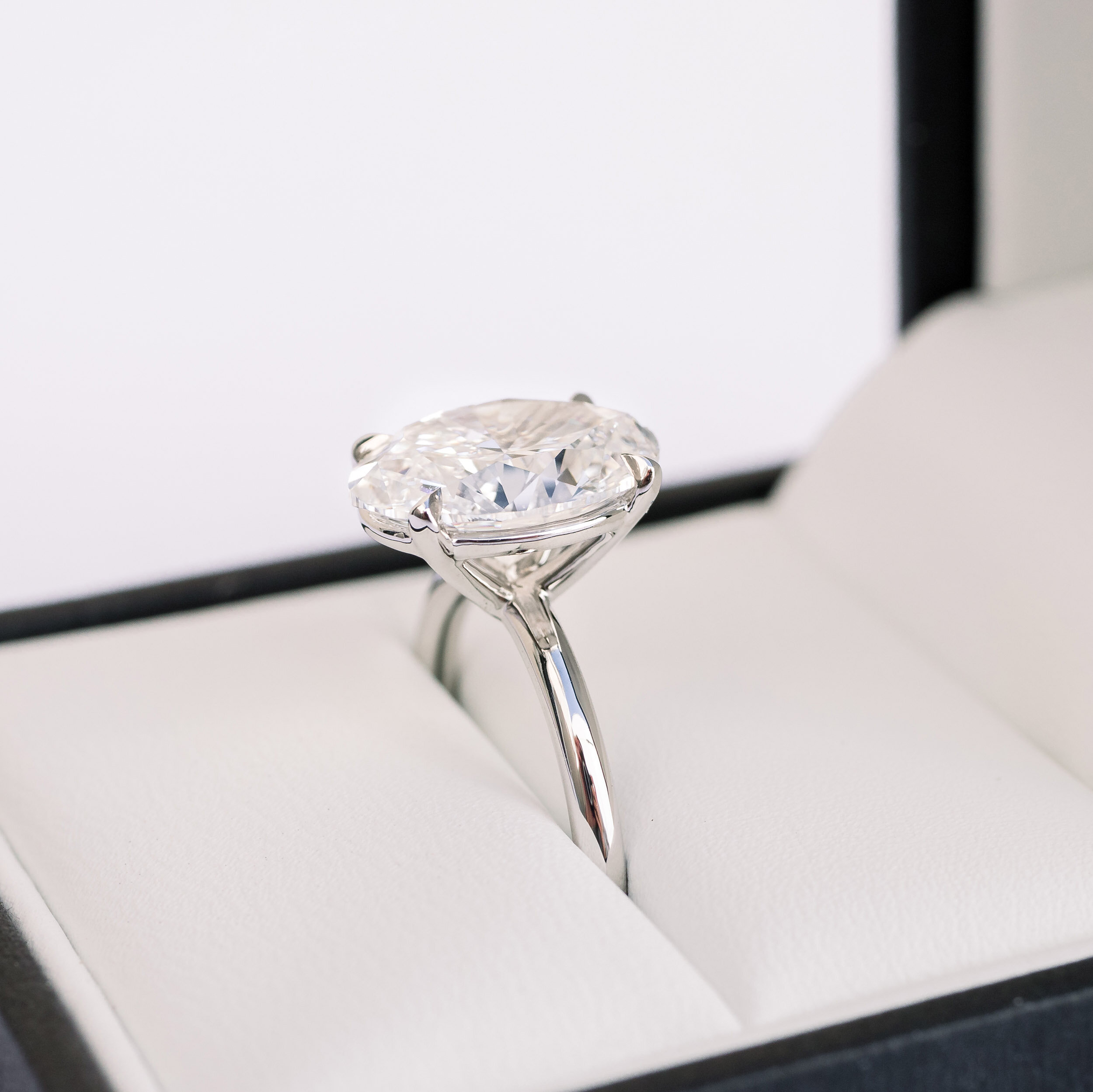 Oval Petite Four Prong Solitaire | Custom Lab Diamond Engagement Ring