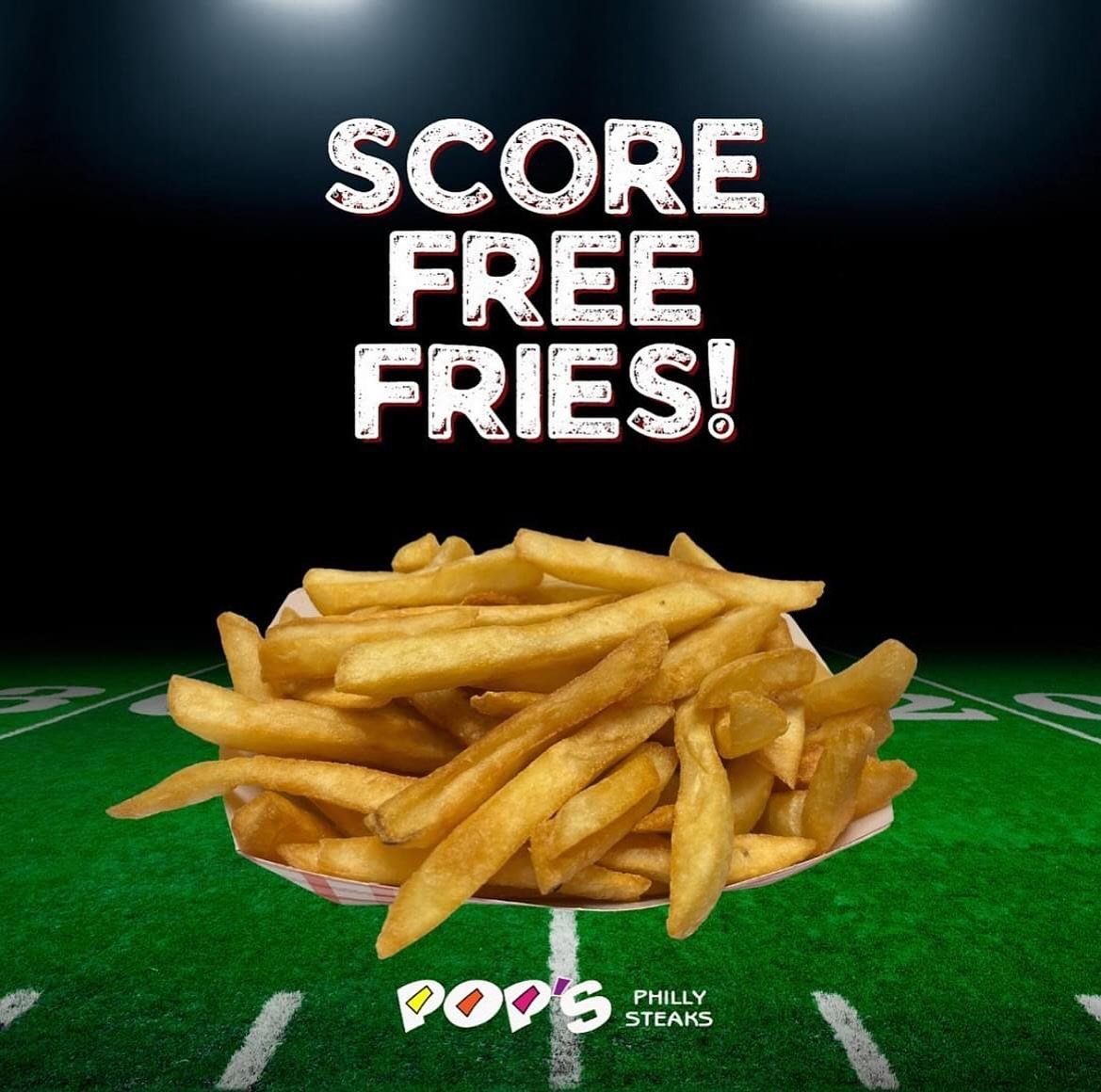 🏈 Raiders Nation, this one&rsquo;s for you! 🖤

Wear your Raiders gear to POP&rsquo;S on home game days and get FREE FRIES with the purchase of any sandwich! 🥖🍟 

⚡️ Show up, show out, and show your team pride! ⚡️

🏴&zwj;☠️ Let&rsquo;s GO RAIDERS