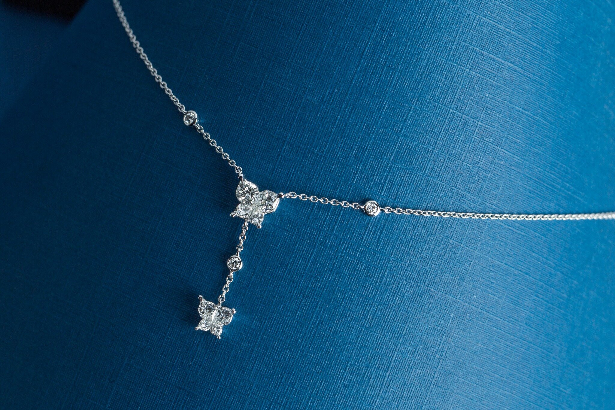 As we are stacking our winter outfits, simply wearing a necklace with one butterfly isn&rsquo;t enough. We need two butterflies to match the heaviness of our winter clothing. �

Featured Styles: Calla Butterfly Collection &ndash; 18K White Gold Butte