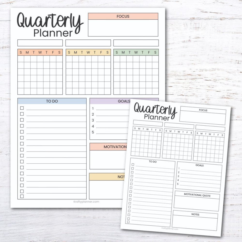 Get the Free Printable Quarterly Planner — Krafty Planner