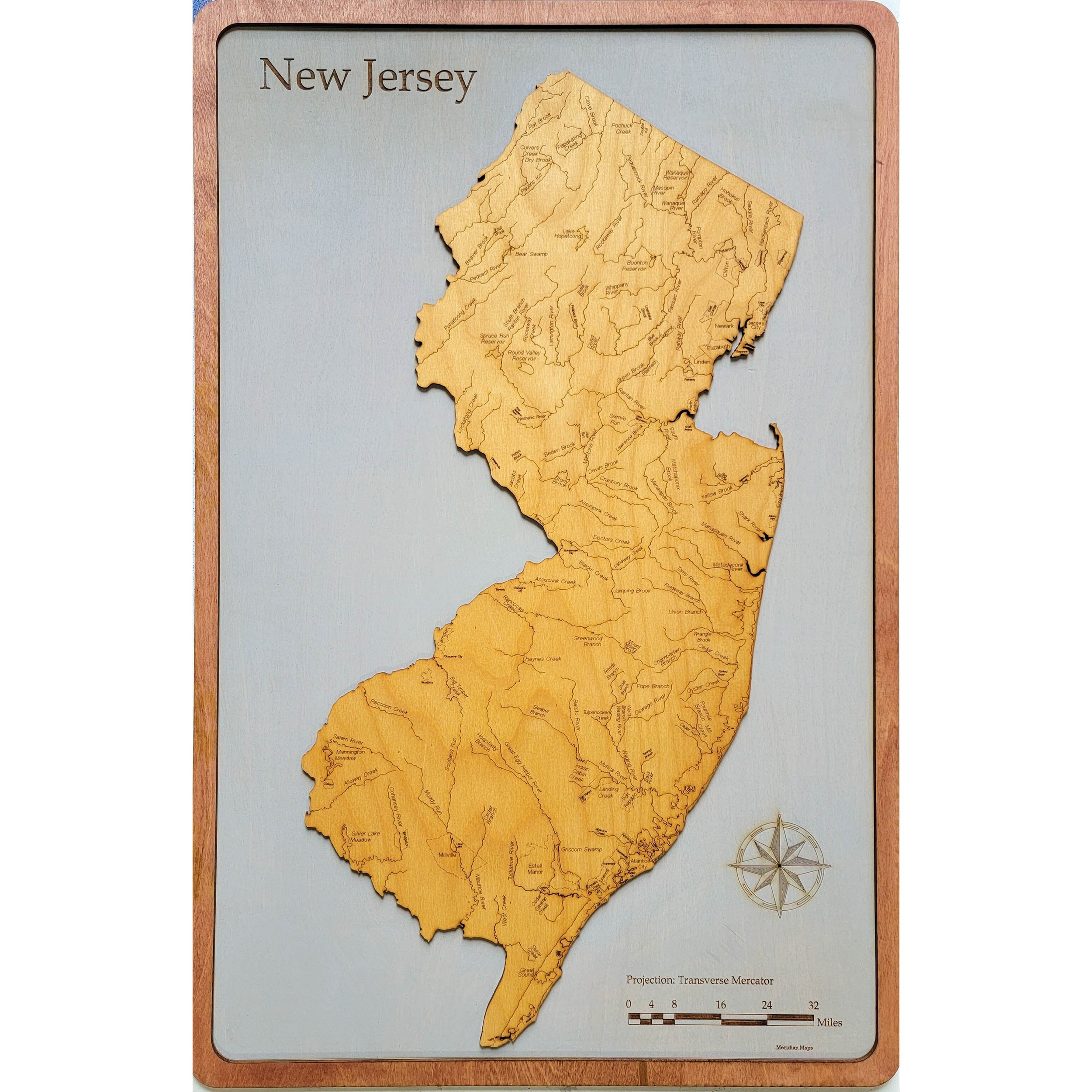 New Jersey Wood Map — Meridian Maps