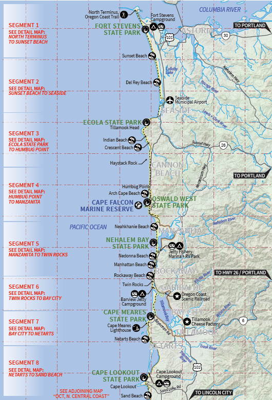 Oregon Coast Trail Map - Sayre Courtnay