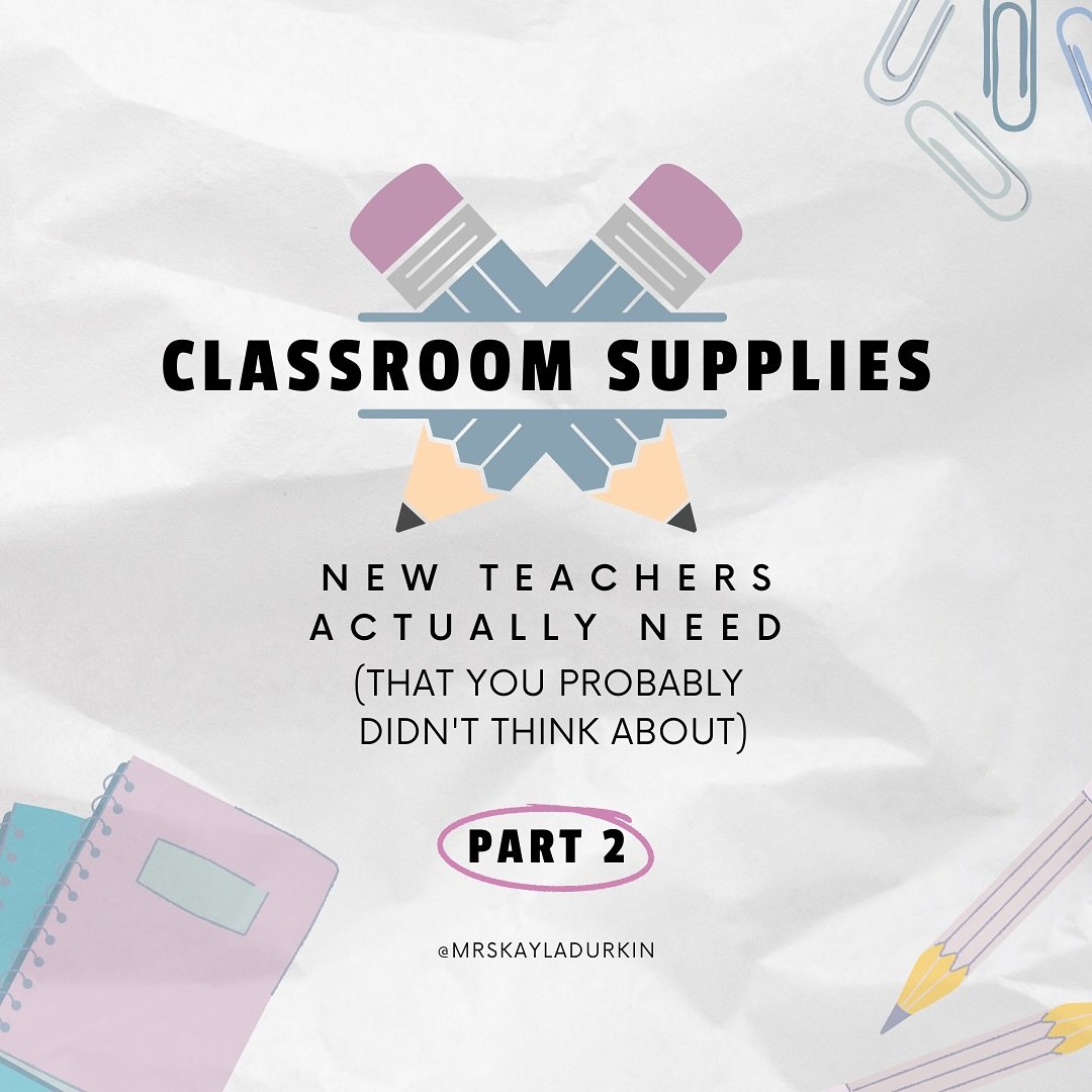 Classroom supplies teachers actually need, that you probably didn&rsquo;t think about &mdash; 

PART ✌🏼

If you missed part 1, be sure to go check it out so you can add all of these goodies to your wish list! Plus, don&rsquo;t forget that we are goi