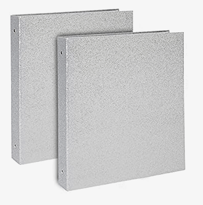 1.75-inch Glitter Binders (Silver)