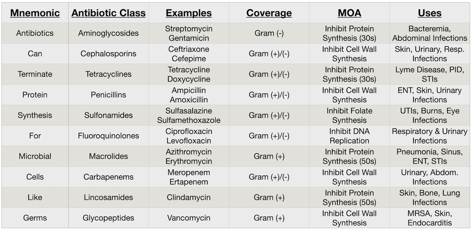 Antibiotic Chart Pharmacology Nursing Antibiotics Cha - vrogue.co