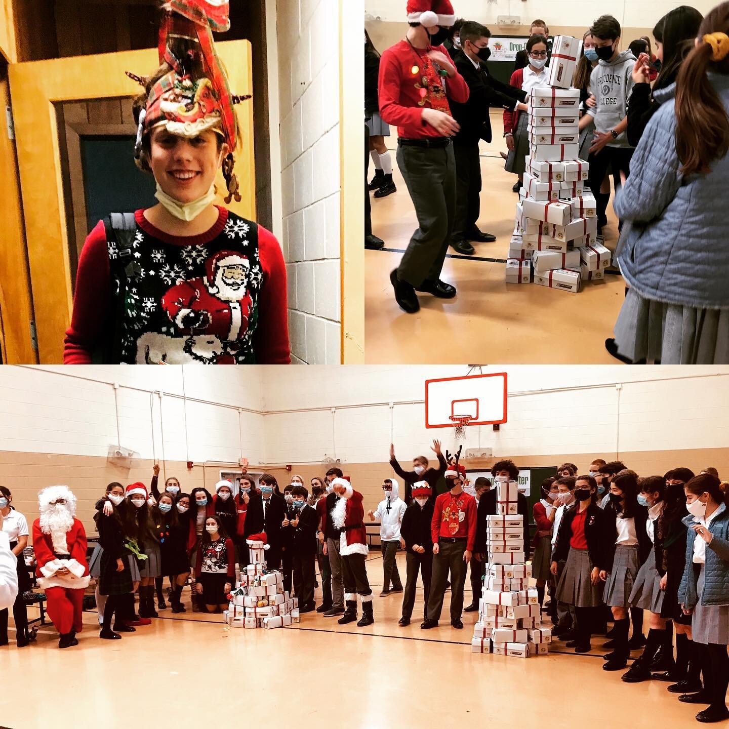 Boxes of Joy! CKA students spent Friday afternoon getting in the Christmas spirit as they prepared gift boxes for children living in extreme poverty. @CrossCatholic