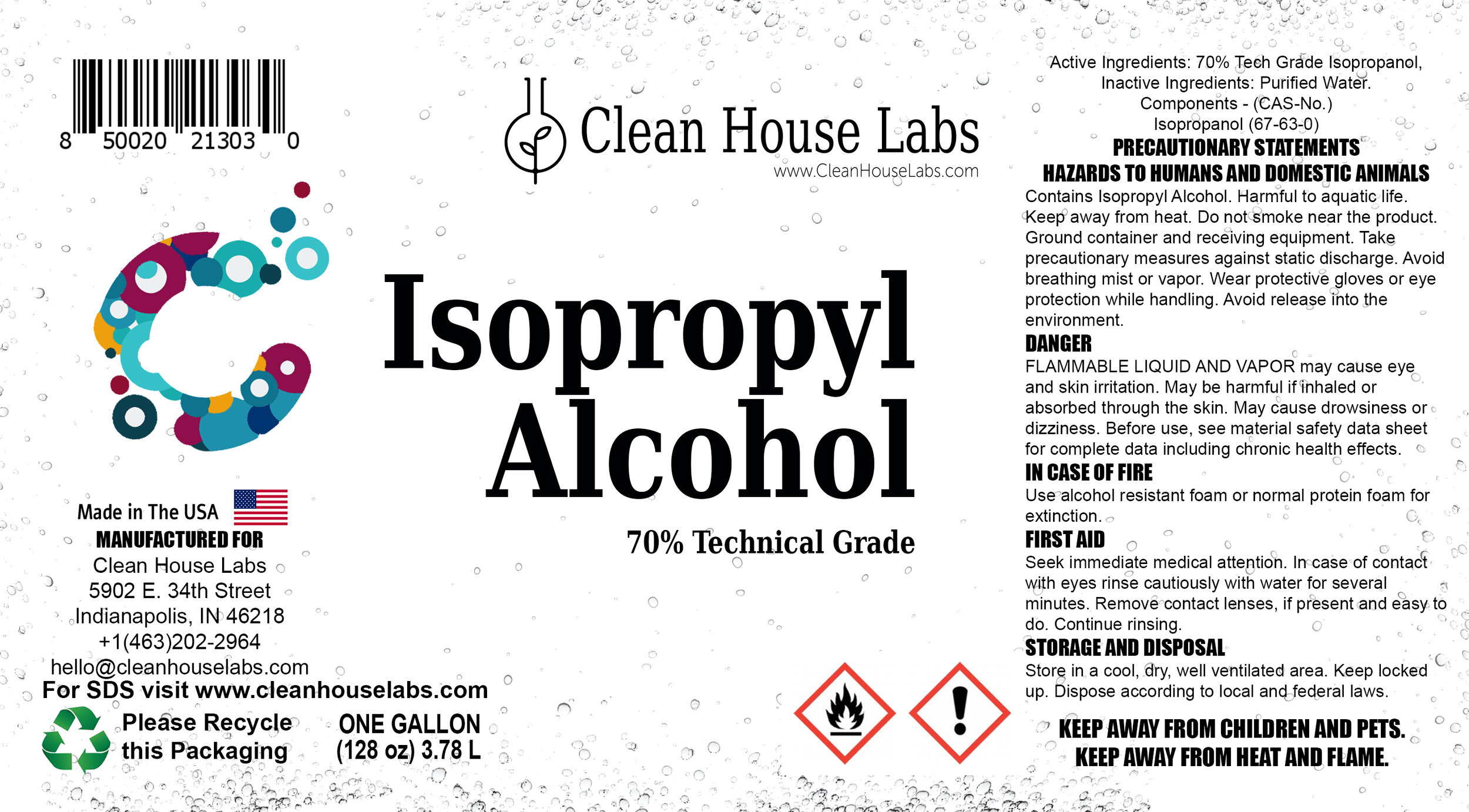 Isopropyl Alcohol Label