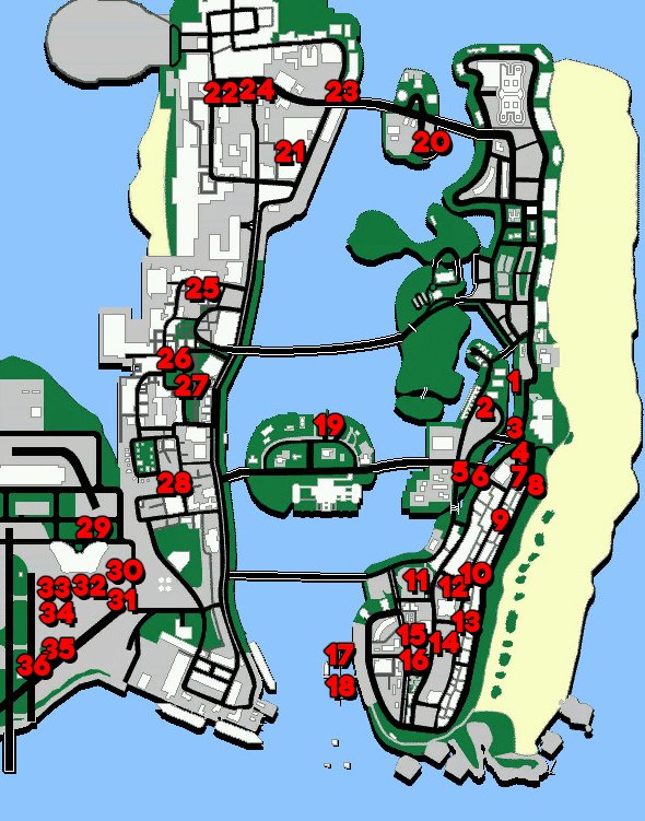 Grand Theft Auto Vice City Definitive Edition All Unique Jump Locations ...