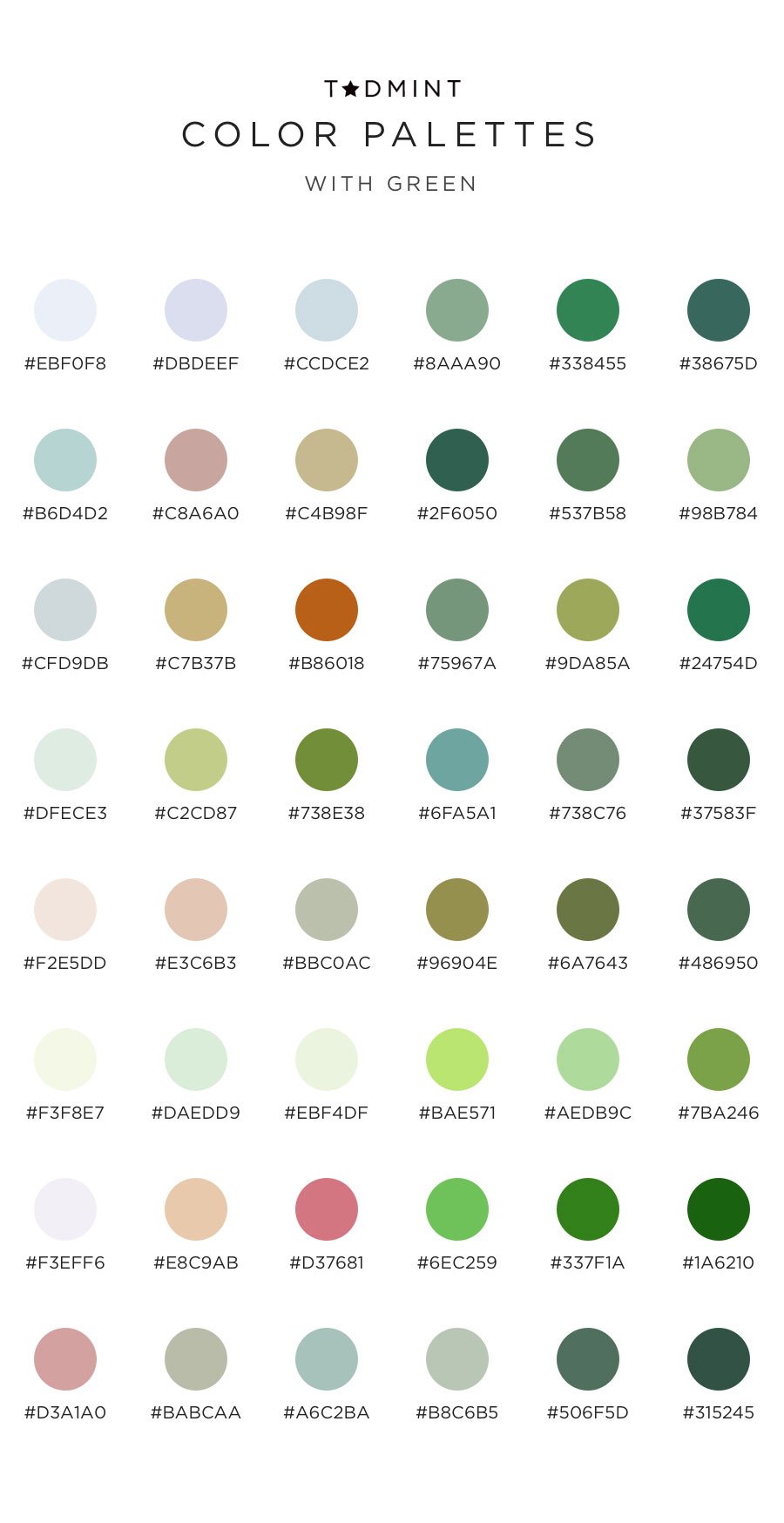 8 Color Palettes with Green – Hex Codes Included — TADMINT — Design ...