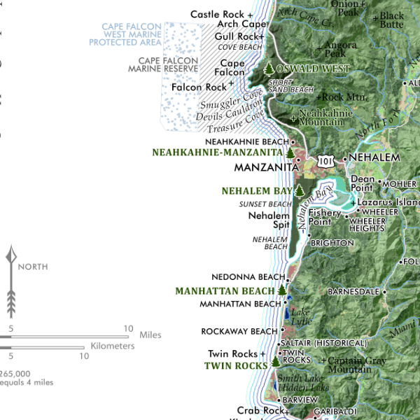 Oregon North Coast Map — Mitchell Geography