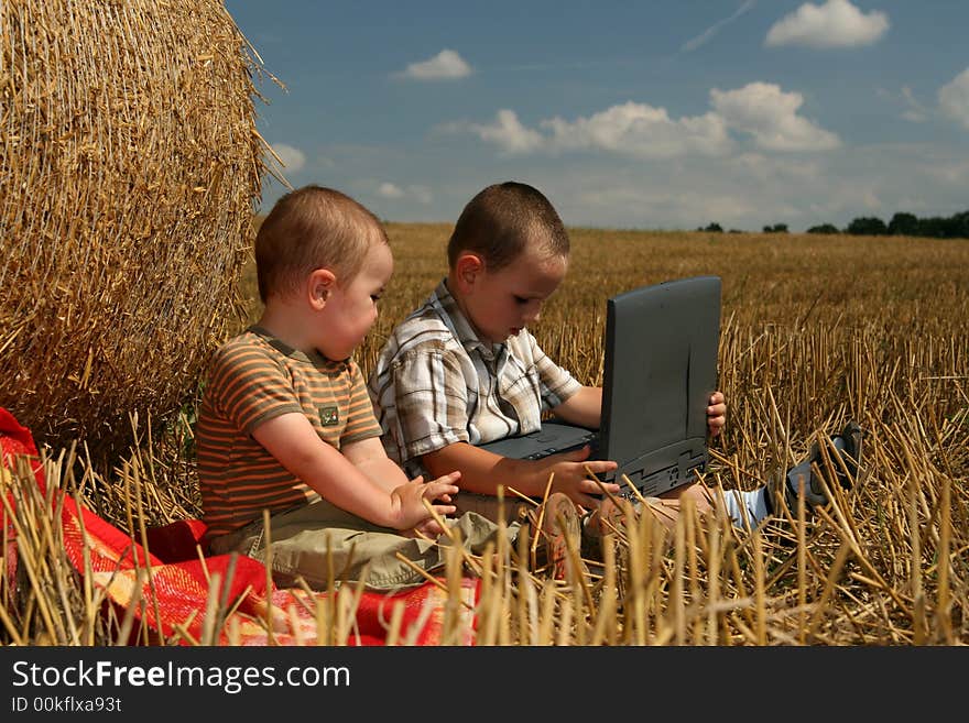 Boys with notebook