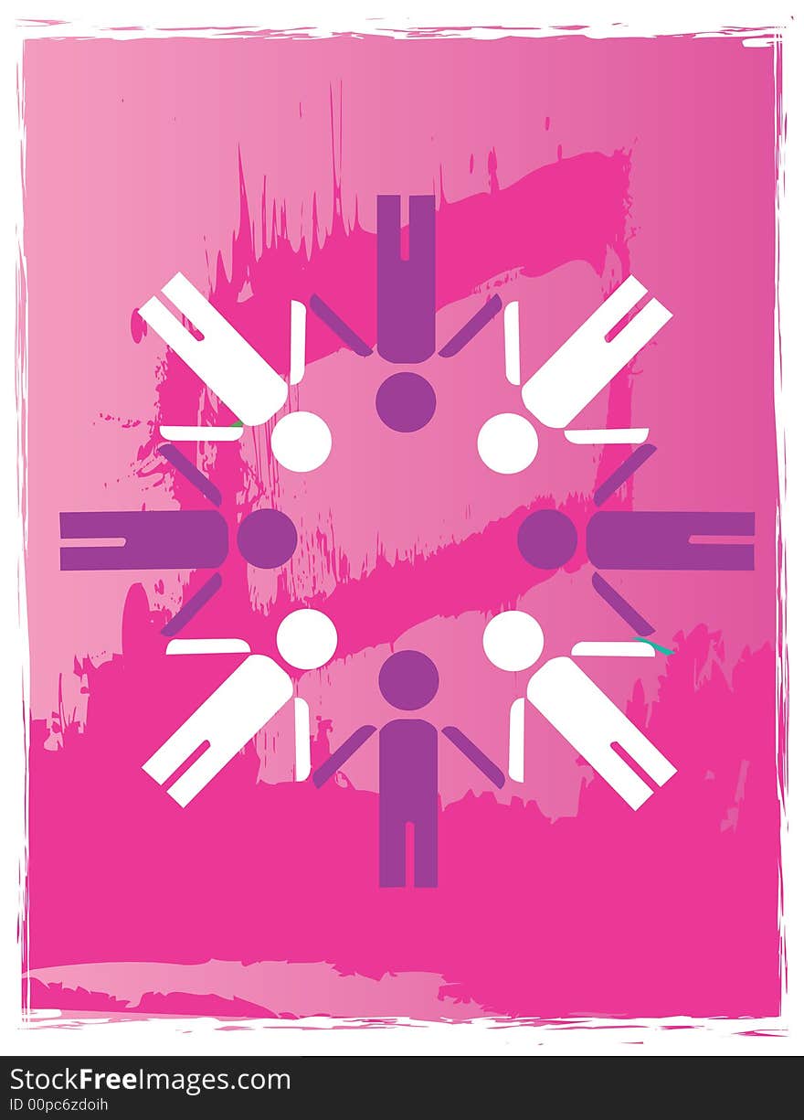 Stick Figures In Pink Unity