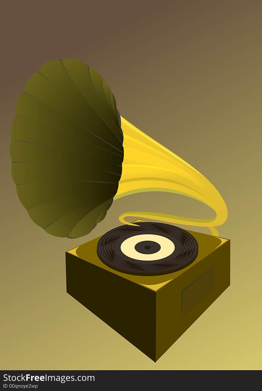 Background with a retro gramophone