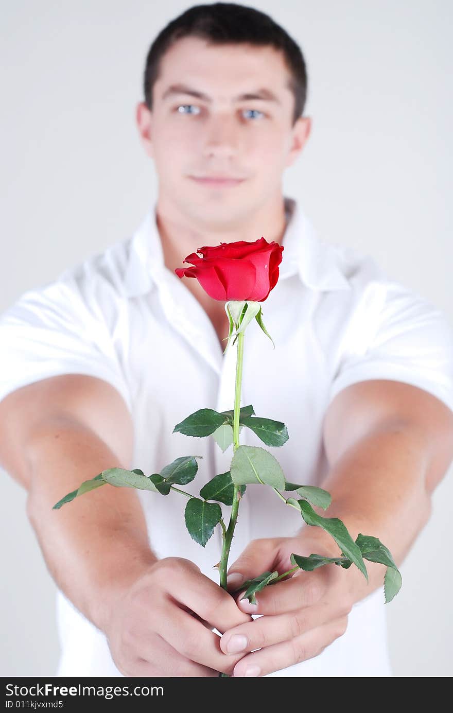 Athlete with rose