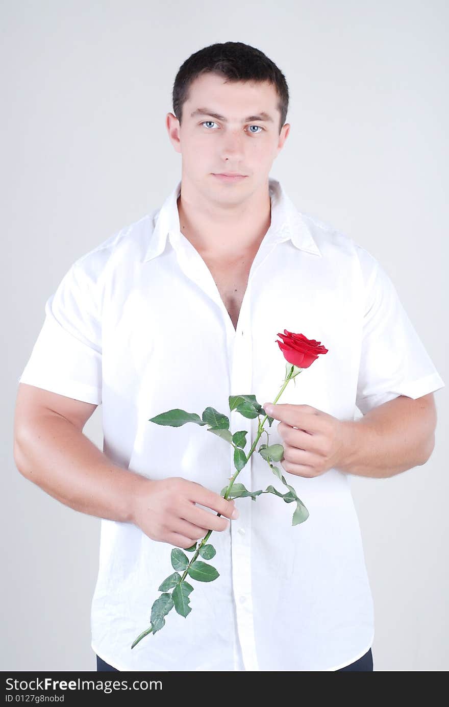 Athlete with rose