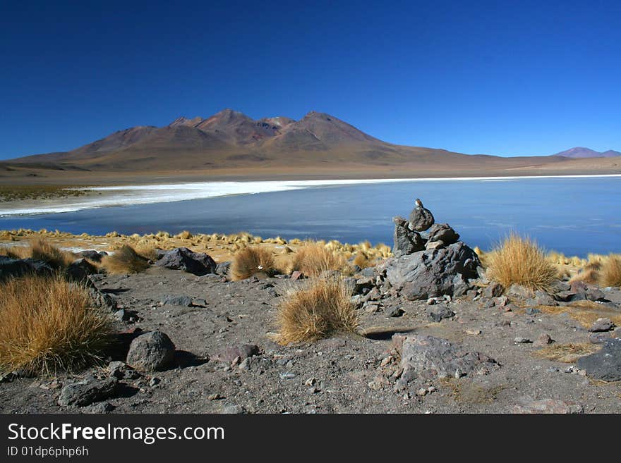 Lake in desert (salar - bolivia)