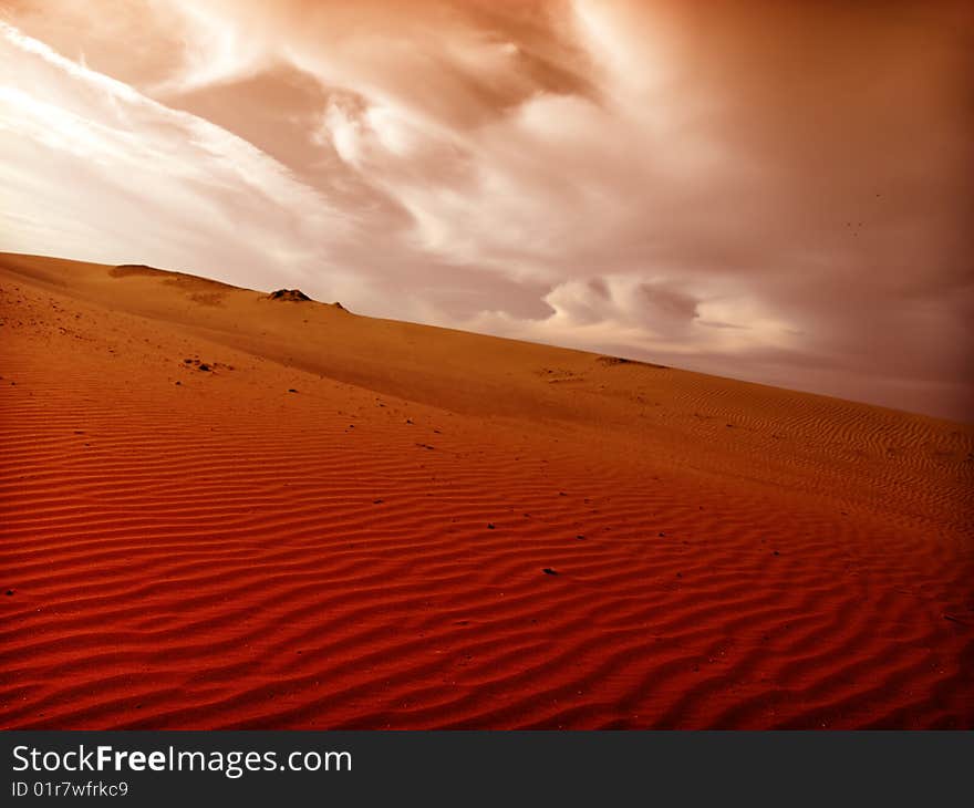 Beautiful landscape in the Sahara desert