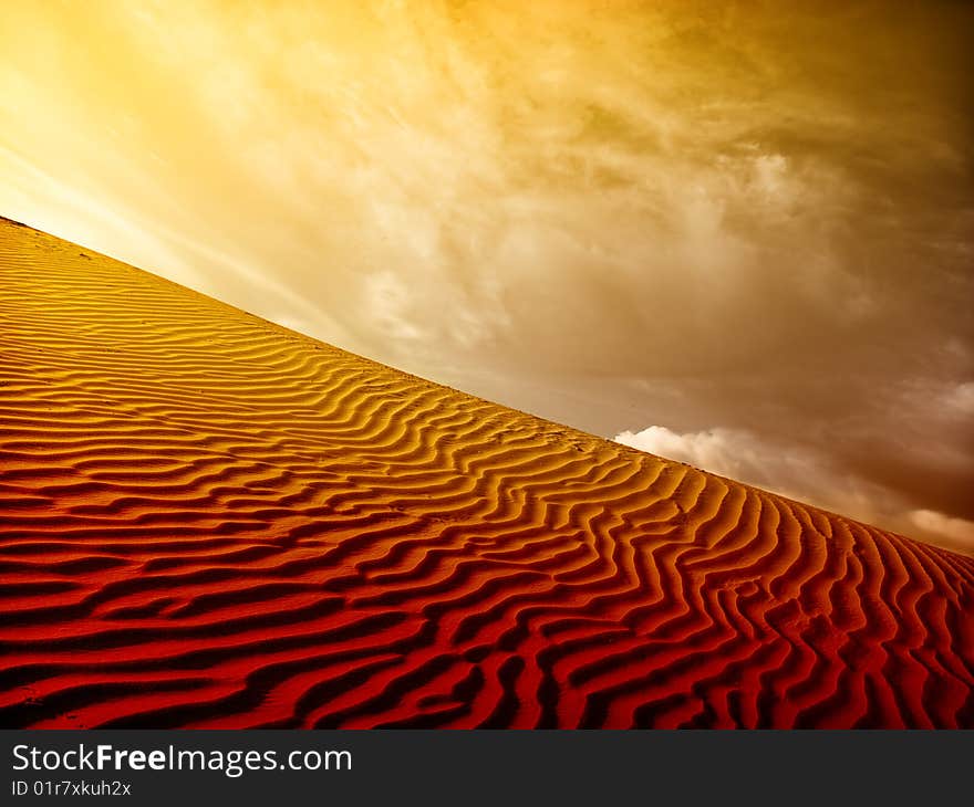 Beautiful landscape in the Sahara desert