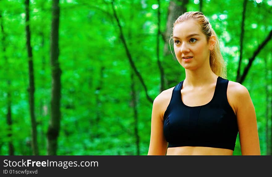 Blonde Woman Exercising