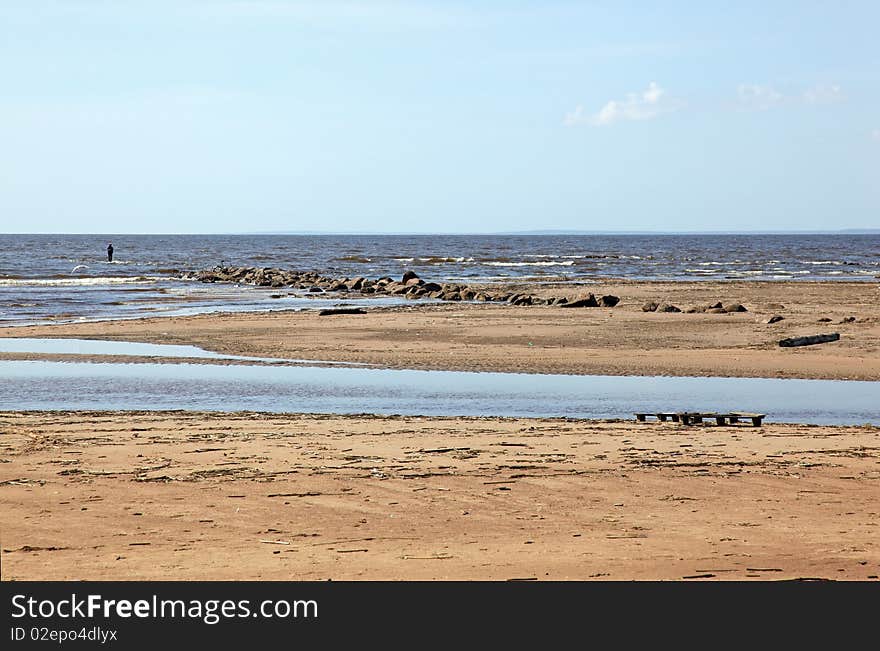 Desert coastline of Baltic sea