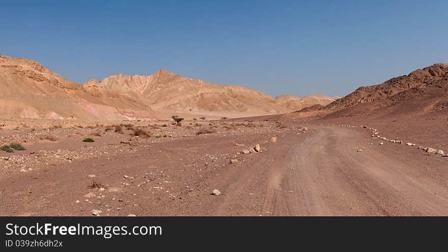 Tourist trail in the rocky desert