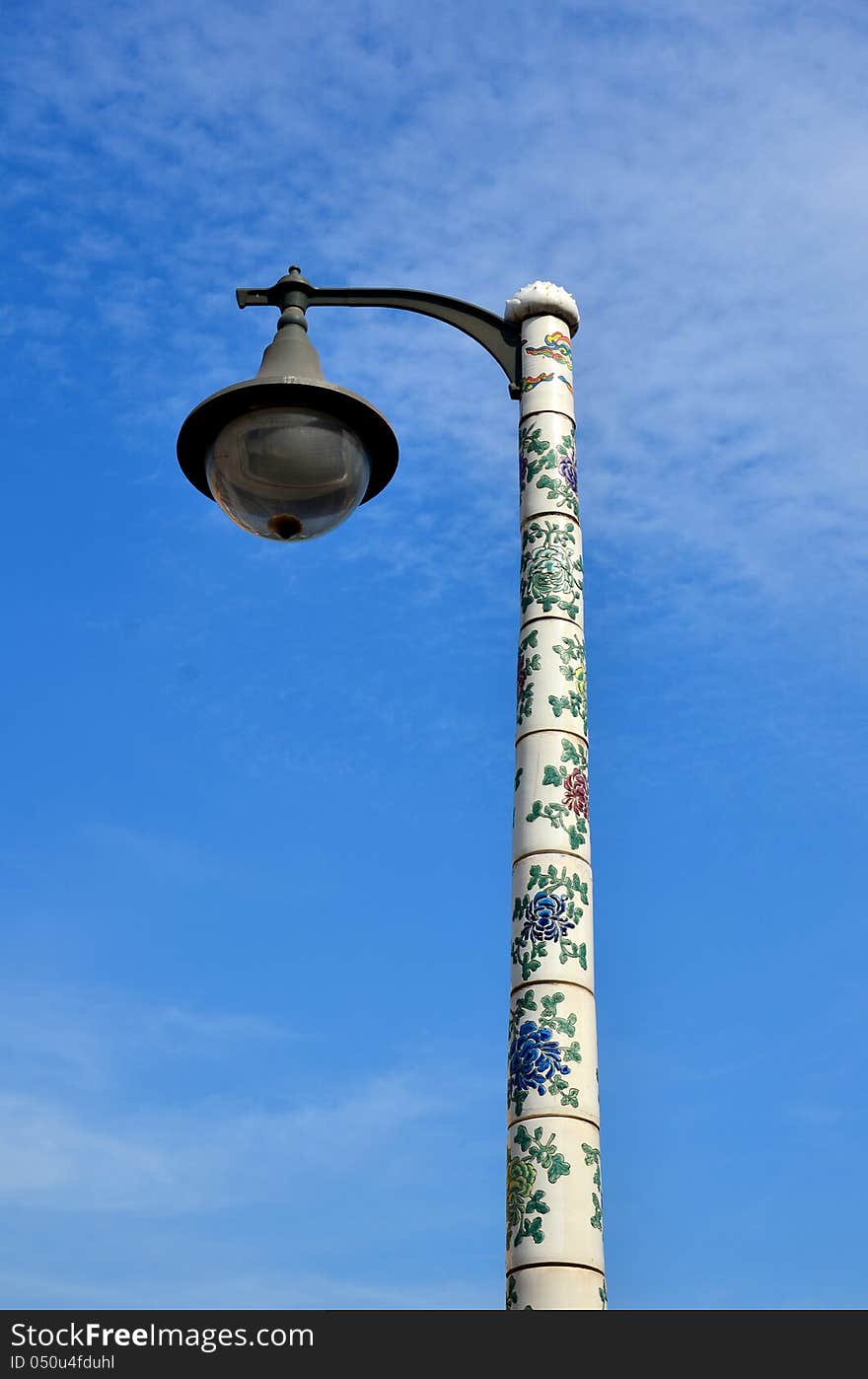 Lantern with blue sky,at Wat Pho Bangkok Thailand