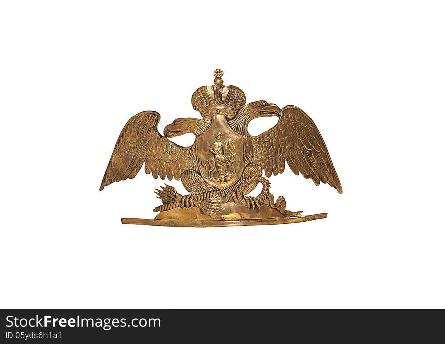 Old Russian military cockade on white background. Isolated with clipping path