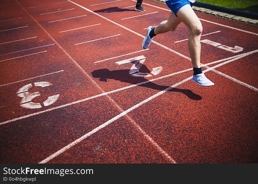 Athlete on running track