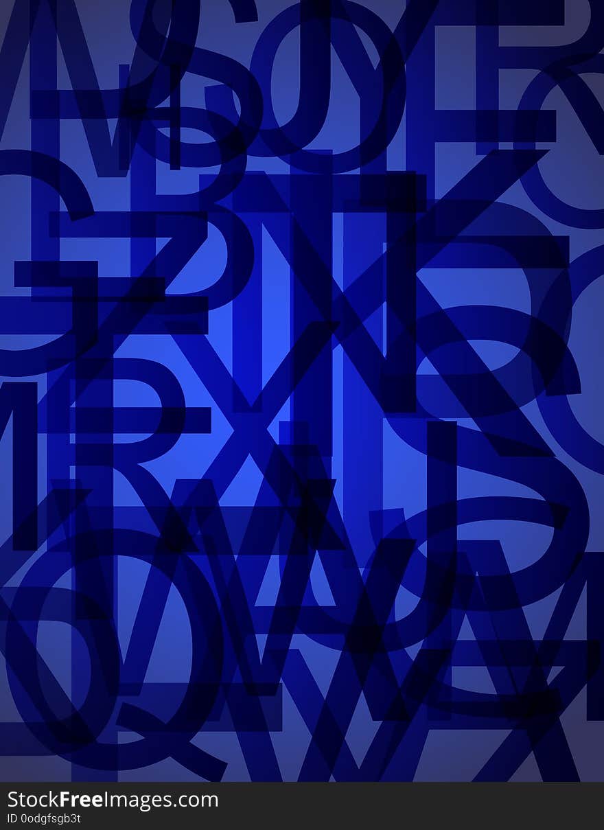 Dark letter background blue