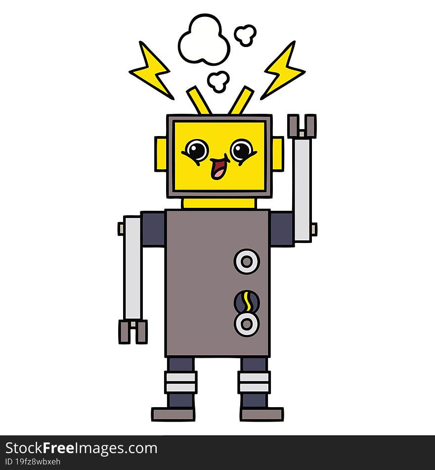 cute cartoon of a robot. cute cartoon of a robot