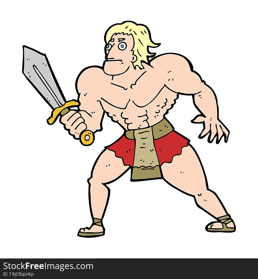 cartoon fantasy hero man