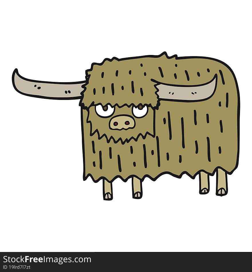 cartoon hairy cow